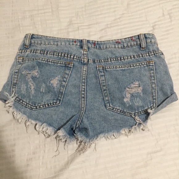 Distressed Button-Fly Shorts - Picture 2 of 4